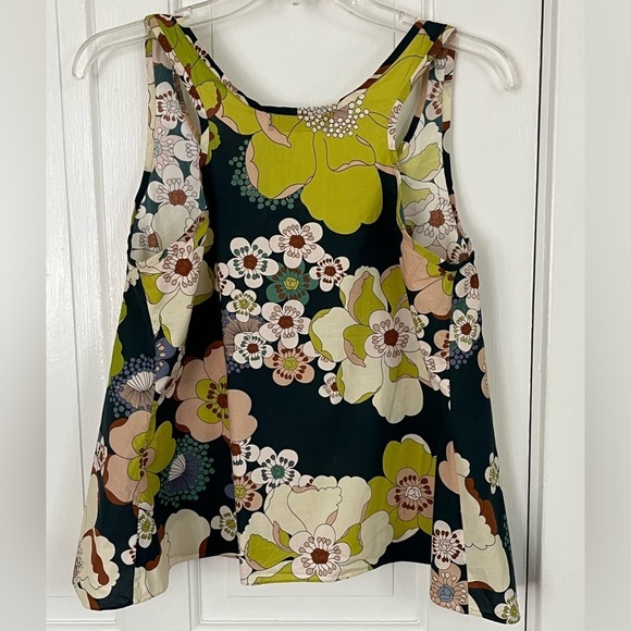 Handmade Hands of Gold Cottagecore Vintage Floral Print Sleeveless Top 60’s 70’s - Picture 5 of 11